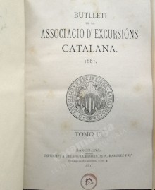 BUTLLETI ASSOCIACIO D'EXCURSIONS CATALANA   
TOMO III