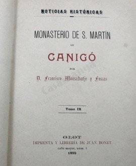 SAN MARTIN DE CANIGO     
NOTICIAS HISTORICAS TOMO IX