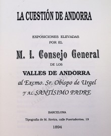 LA CUESTIÓN DE ANDORRA: EXPOSICIONES