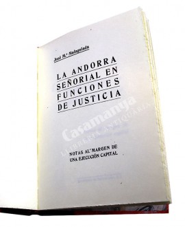 LA ANDORRA SEÑORIAL EN FUNCIONES DE JUSTICIA  1943