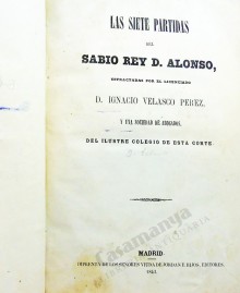 LAS SIETE PARTIDAS DEL SABIO REY D.ALFONSO